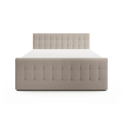 Fedve Boxspringbett YAZO ROYAL in Beige, Liegefläche 140x200 cm – mit Bettkasten, Bonellfederkern
